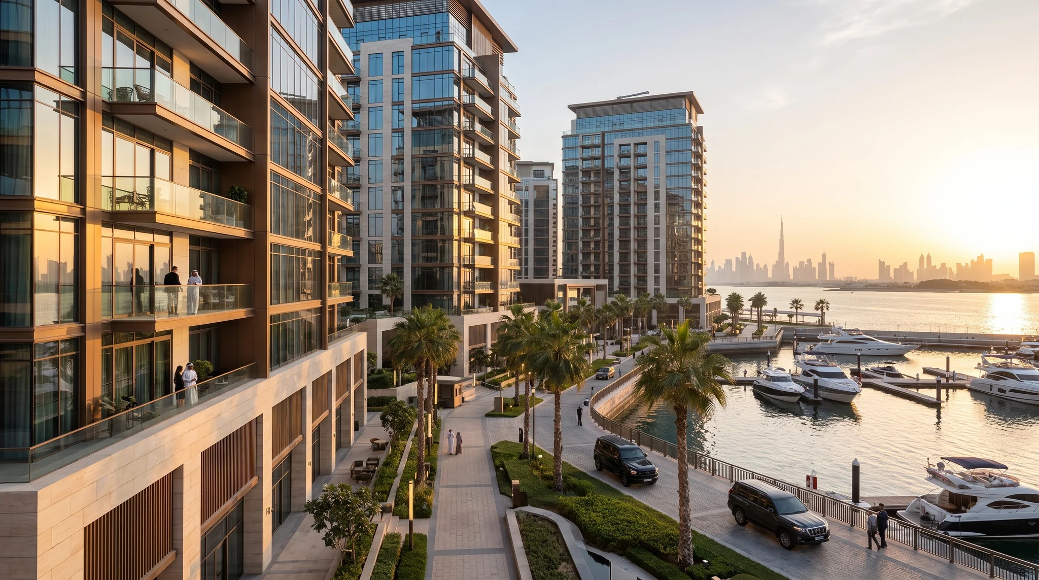 Waterfront residences and skyline