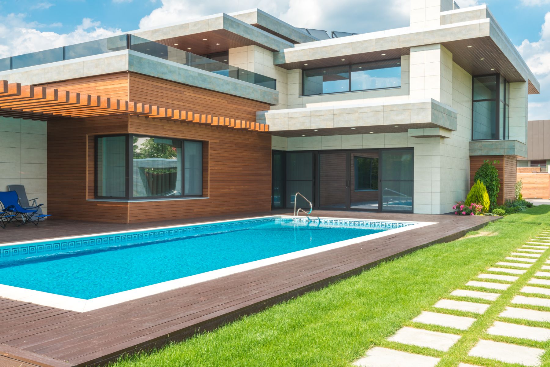 Garden and contemporary residence